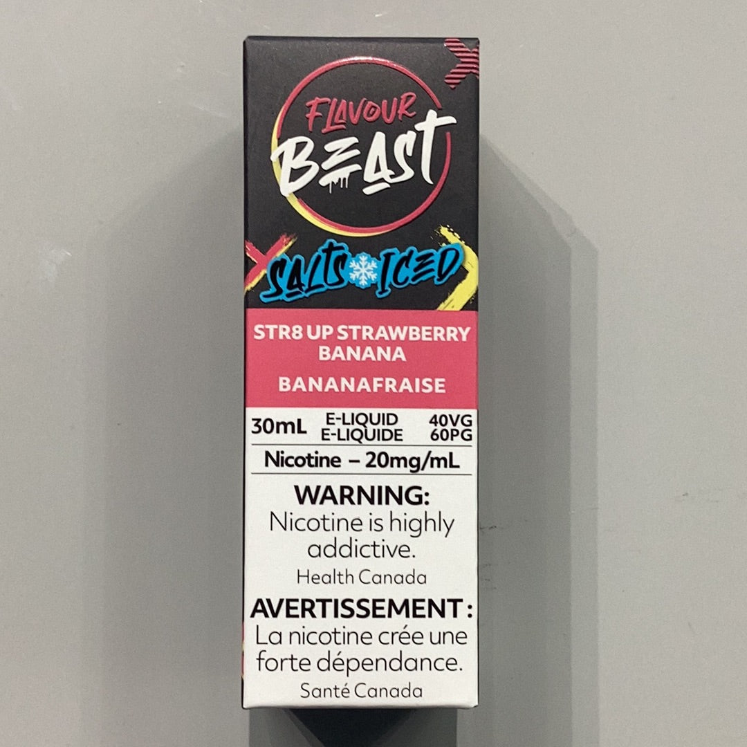 Flavour Beast Str8 Up Strawberry Banana Iced Salts E-Liquid 30ml/20mg
