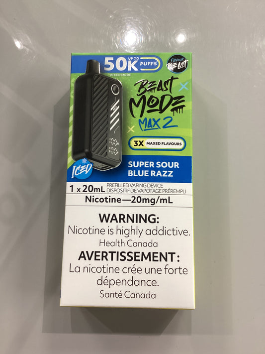 Beast Mode Max2 50K Super Sour Blue Razz