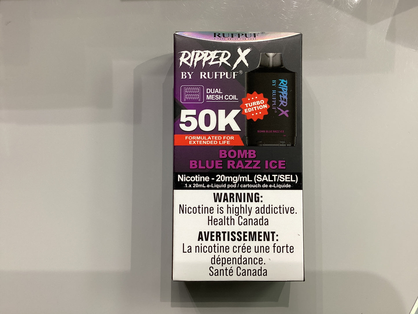 Ripper X 50k Bomb Blue Razz Ice Pod