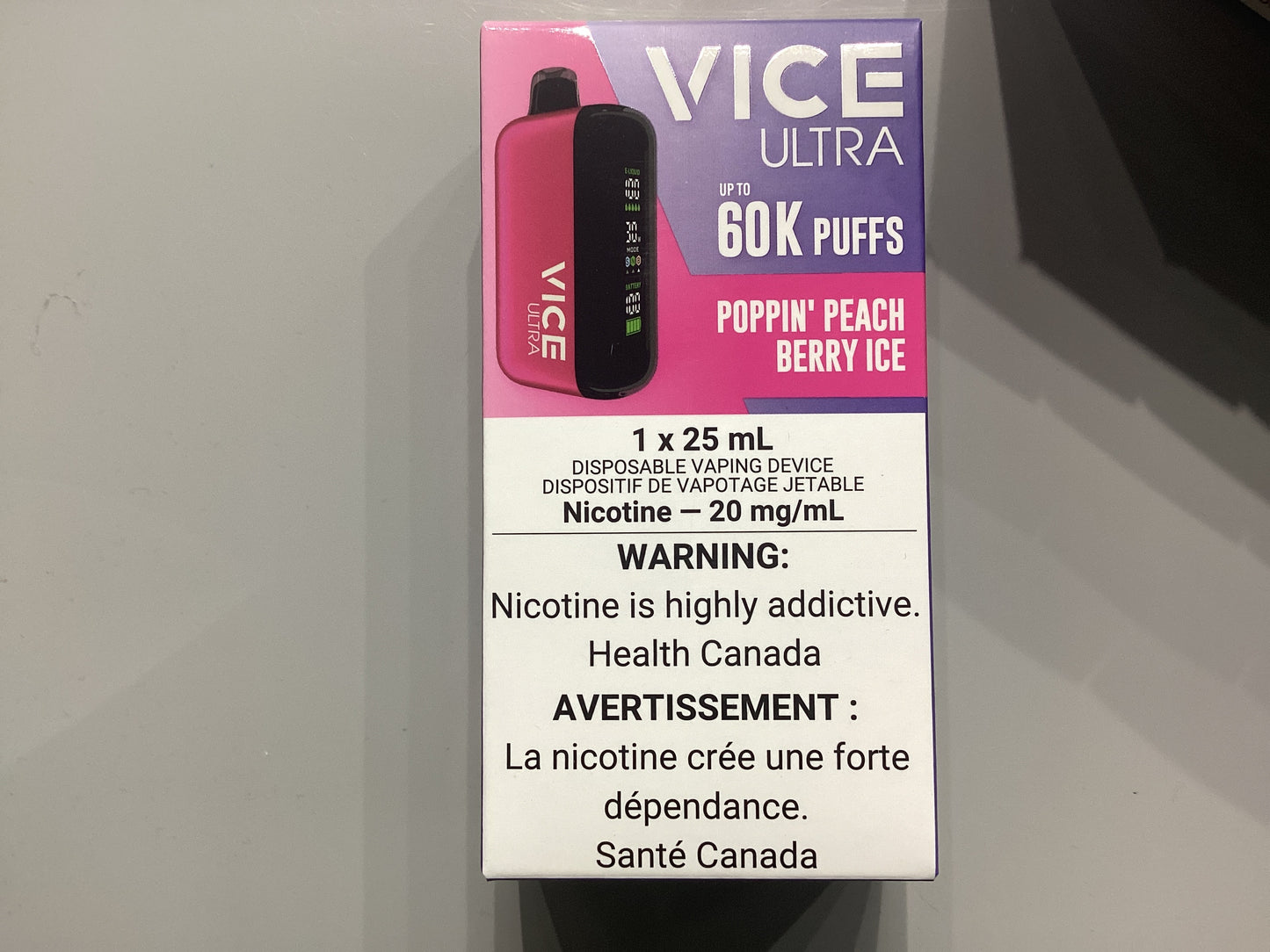 Vice Ultra Poppin peach Berry Ice 60k