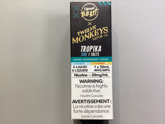 Flavour Beast 12 Monkey’s Tropika Iced Salts E-Liquid 30ml/20mg