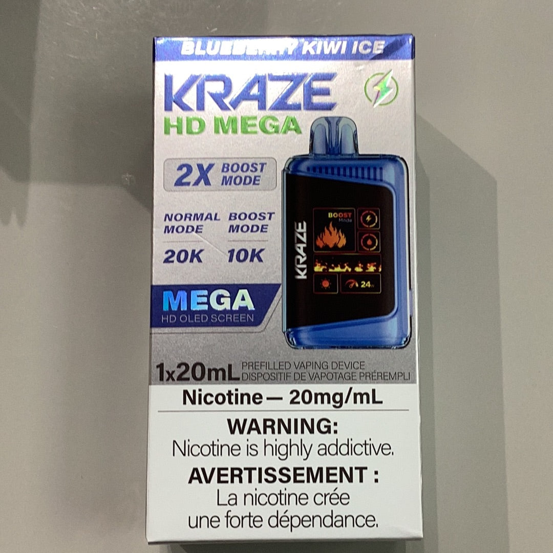 Kraze HD Mega 20K Blueberry Kiwi Ice