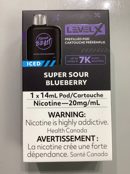 Flavour Beast Level X Pod 7K Super Sour Blueberry Iced