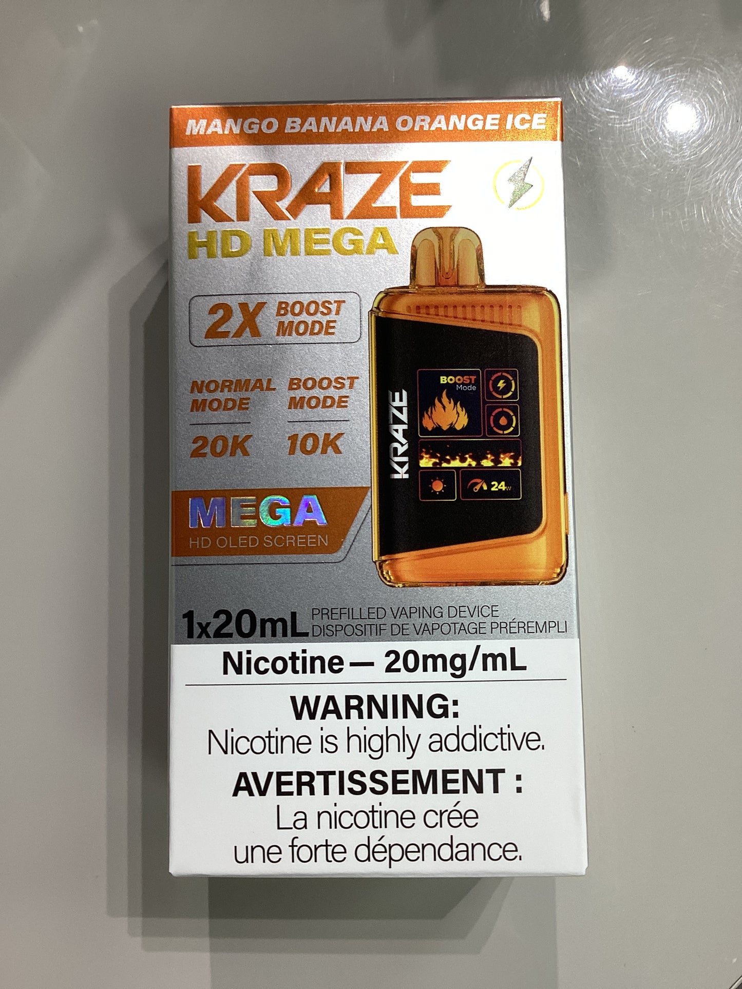 Kraze HD Mega 20K Mango Banana Orange Ice