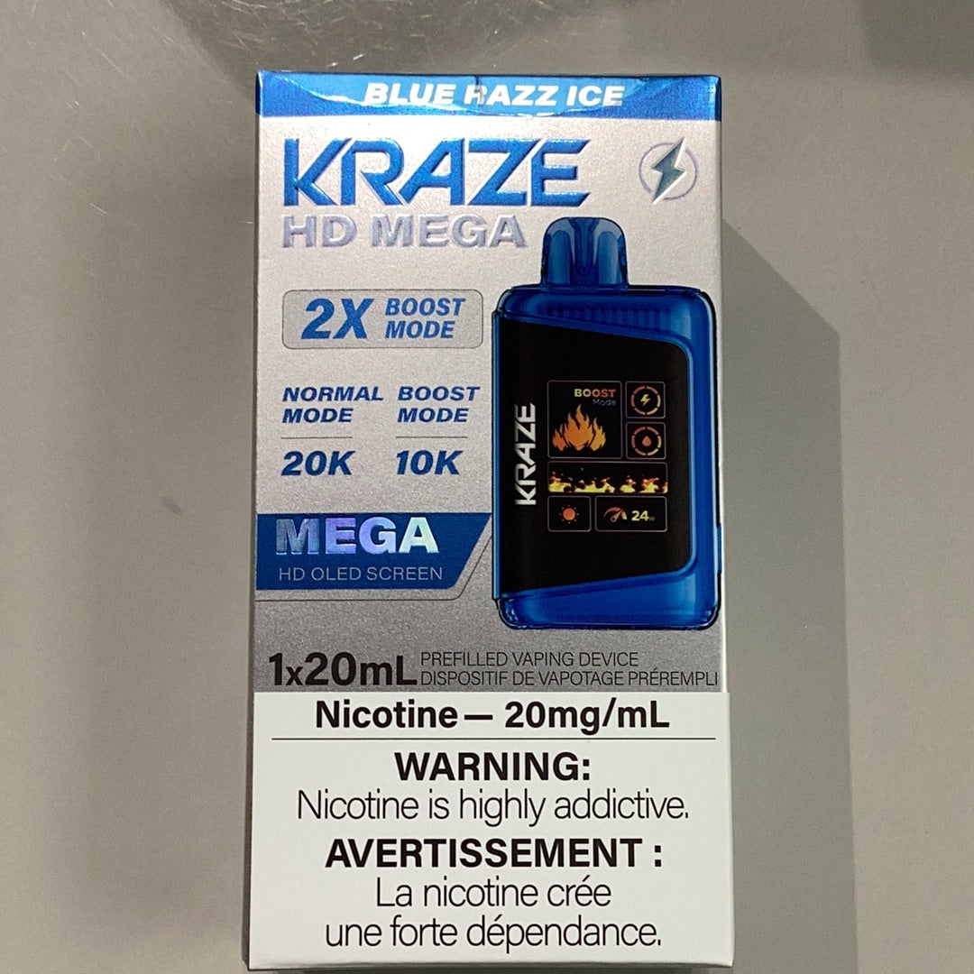 Kraze HD Mega 20K Blue Razz Ice