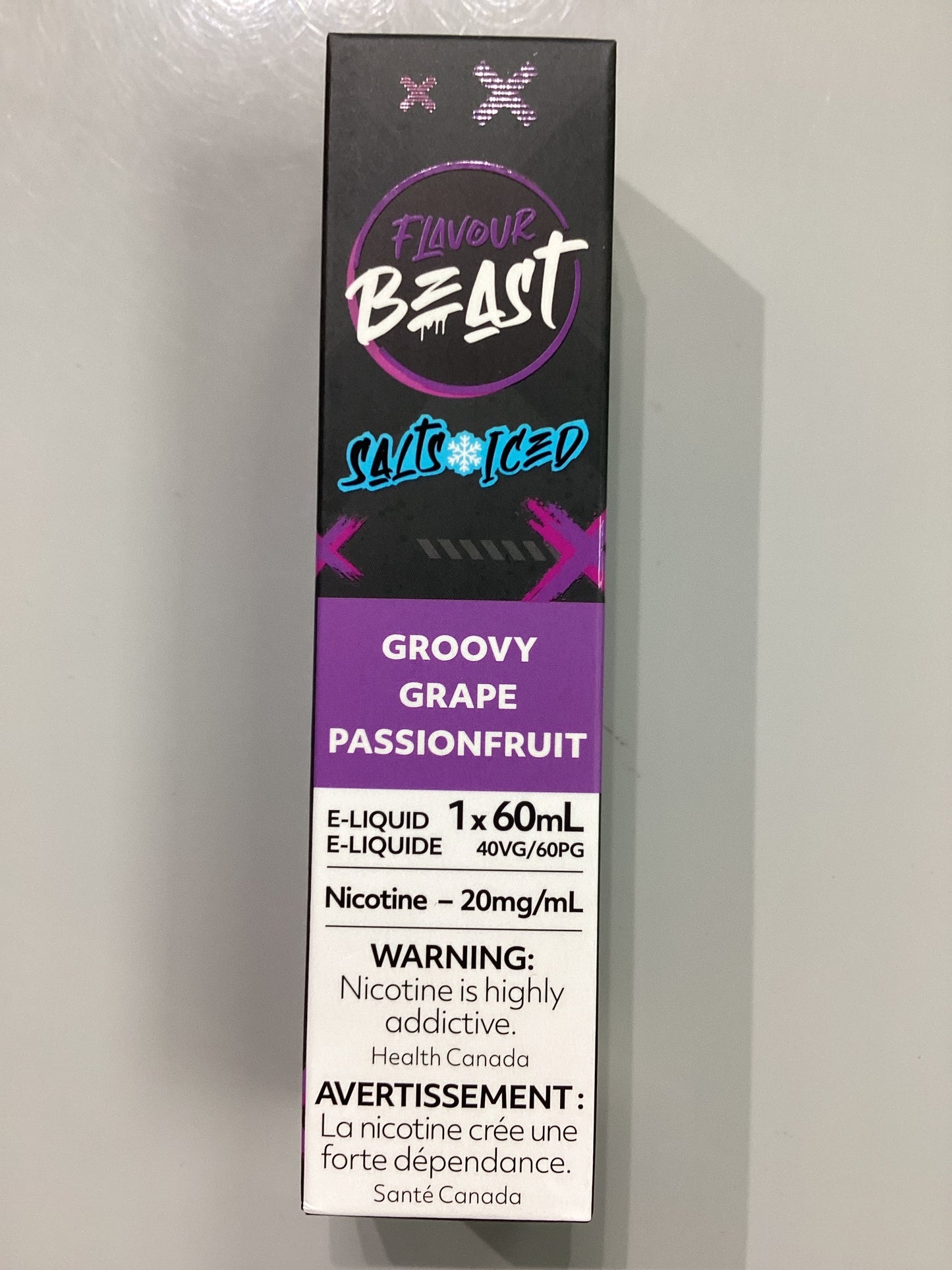 Flavour Beast Groovy Grape Passionfruit Ice Salts E-Liquid 60ml/20mg