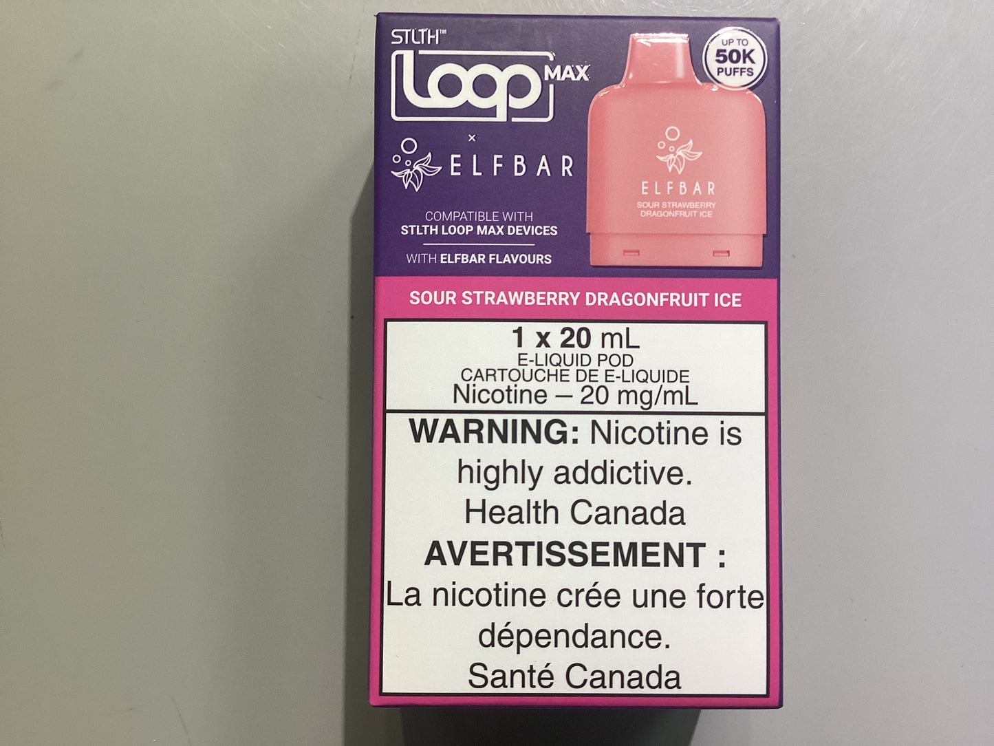 ELFBAR STLTH loop Sour Strawberry Dragonfruit Ice Pod