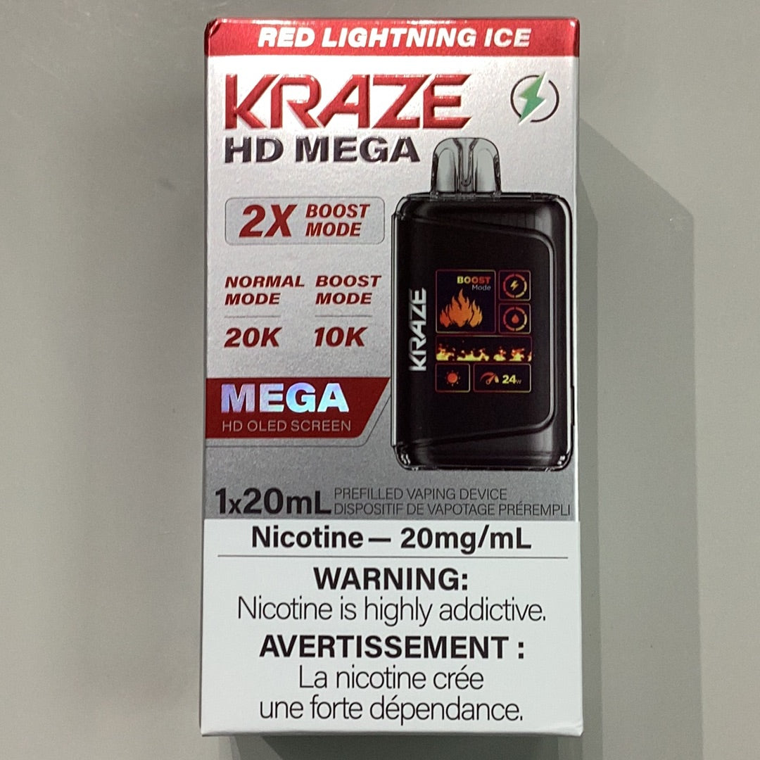 Kraze HD Mega 20K Red Lightning Ice