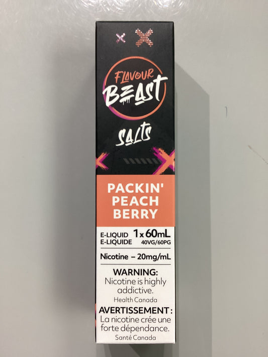 Flavour Beast Packin Peach Berry Ice Salts E-Liquid 60ml/20mg