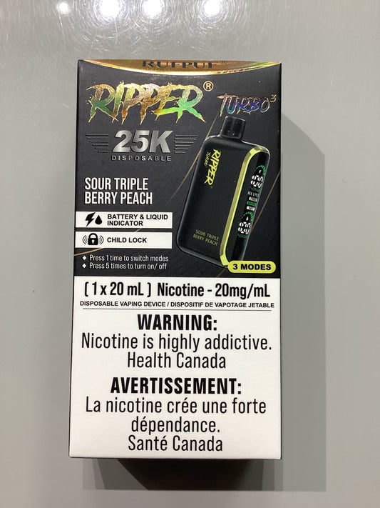 Ripper Turbo 3 25K Sour Triple Berry Peach