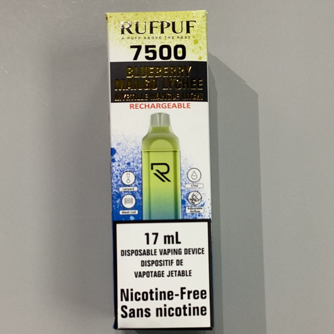 Rufpuf 7500 Blueberry Mango Lychee - Nic Free