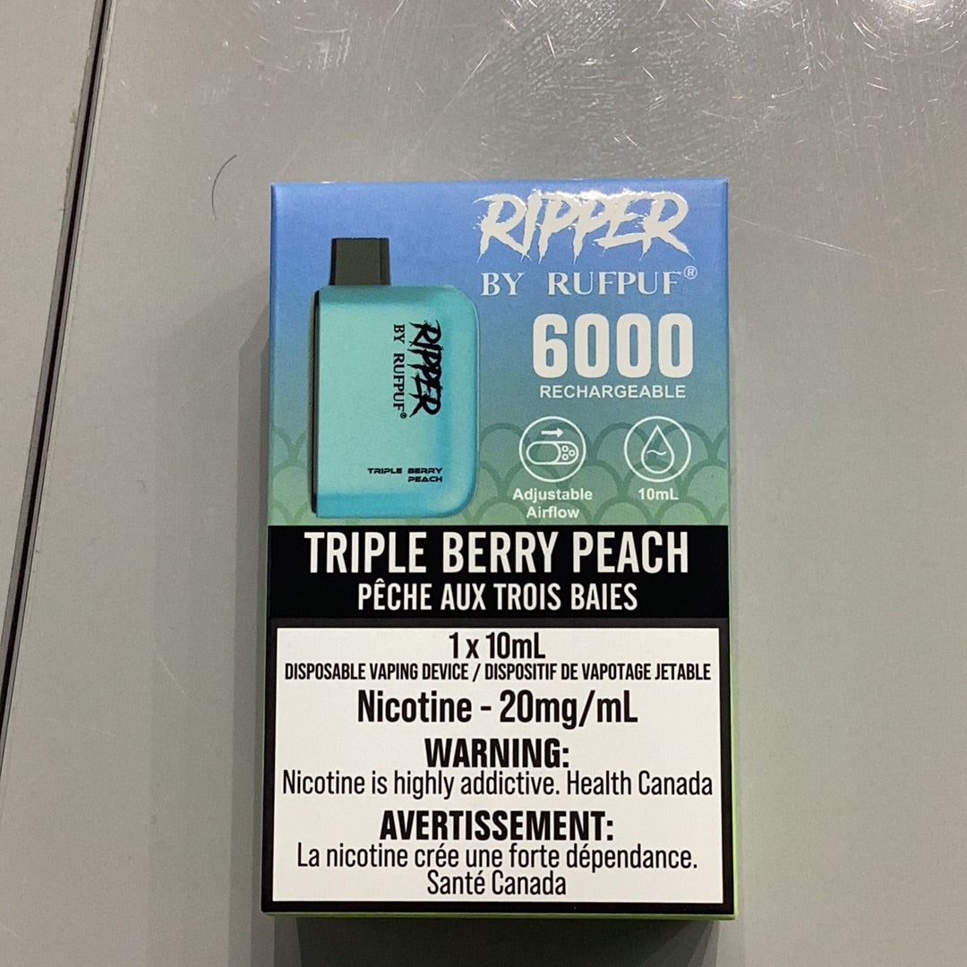 Ripper 6000 Triple Berry Peach