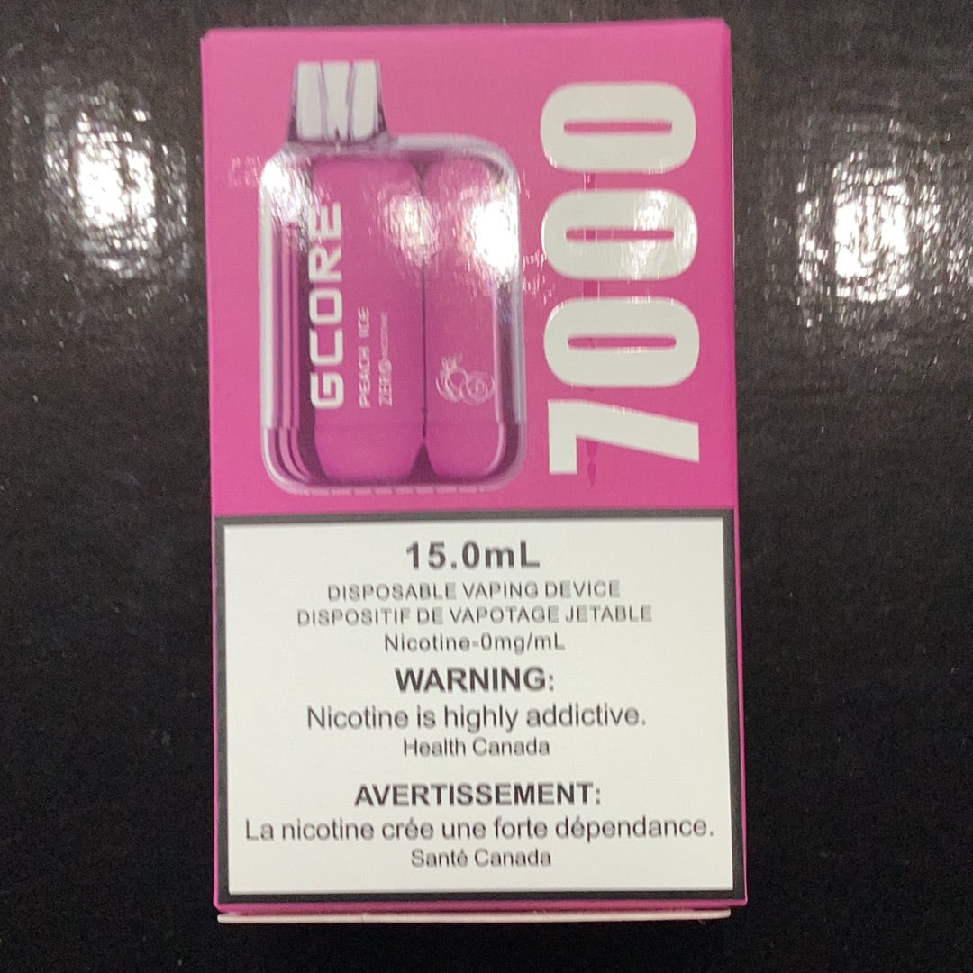 GCore 7000 Peach Ice 0mg 15ml No Nic