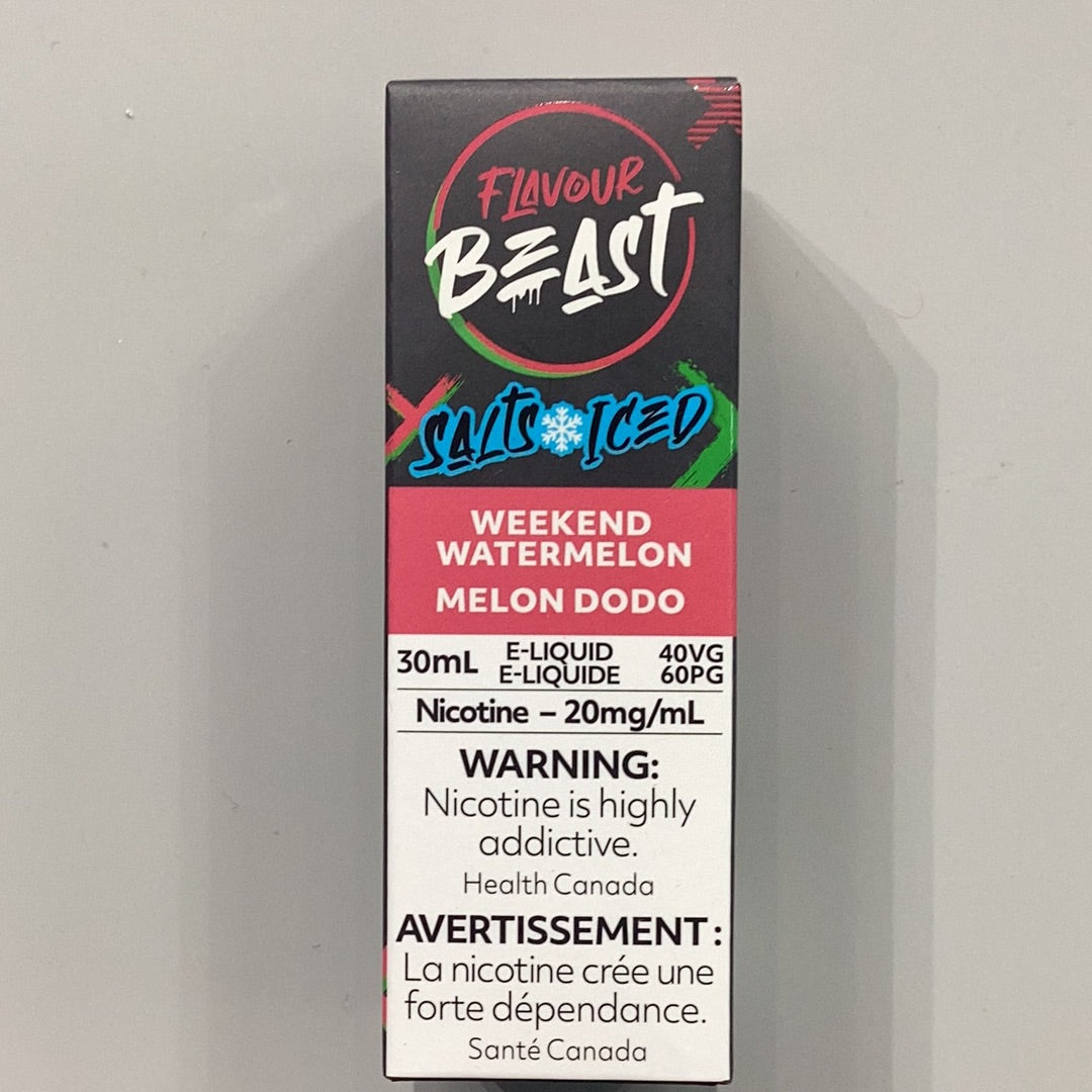 Flavour Beast Weekend Watermelon Iced Salts E-liquid 30ml/20mg