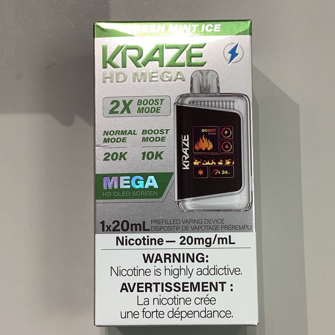 Kraze HD Mega 20K Fresh Mint Ice