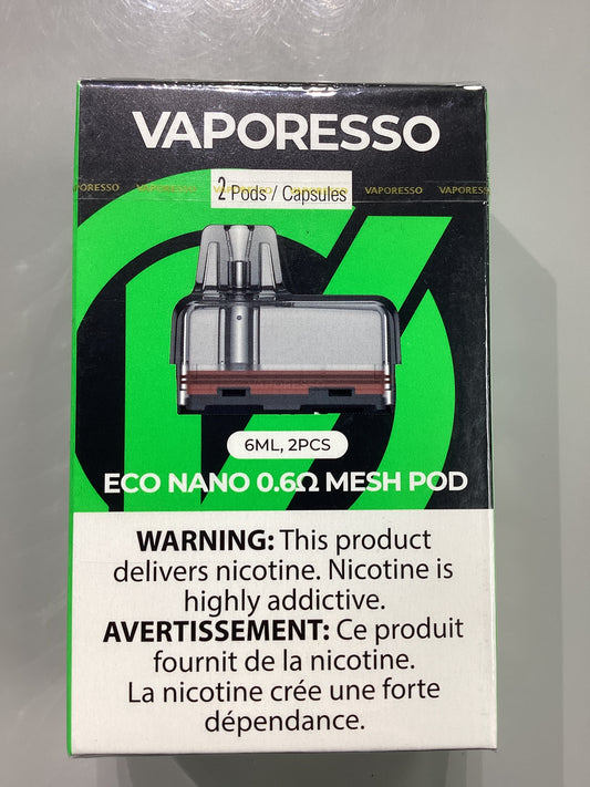 VAPORESSO Eco Nano 6ml, 2pcs - 0.6ohm Mesh pods