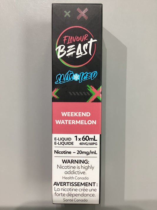 Flavour Beast Weekend Watermelon Ice Salts E-Liquid 60ml/20mg