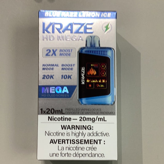 Kraze HD Mega 20K Blue Razz Lemon Ice