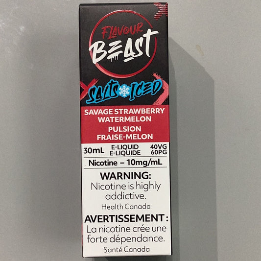 Flavour Beast Savage Strawberry Watermelon Iced Salts E-Liquid 30ml/10mg