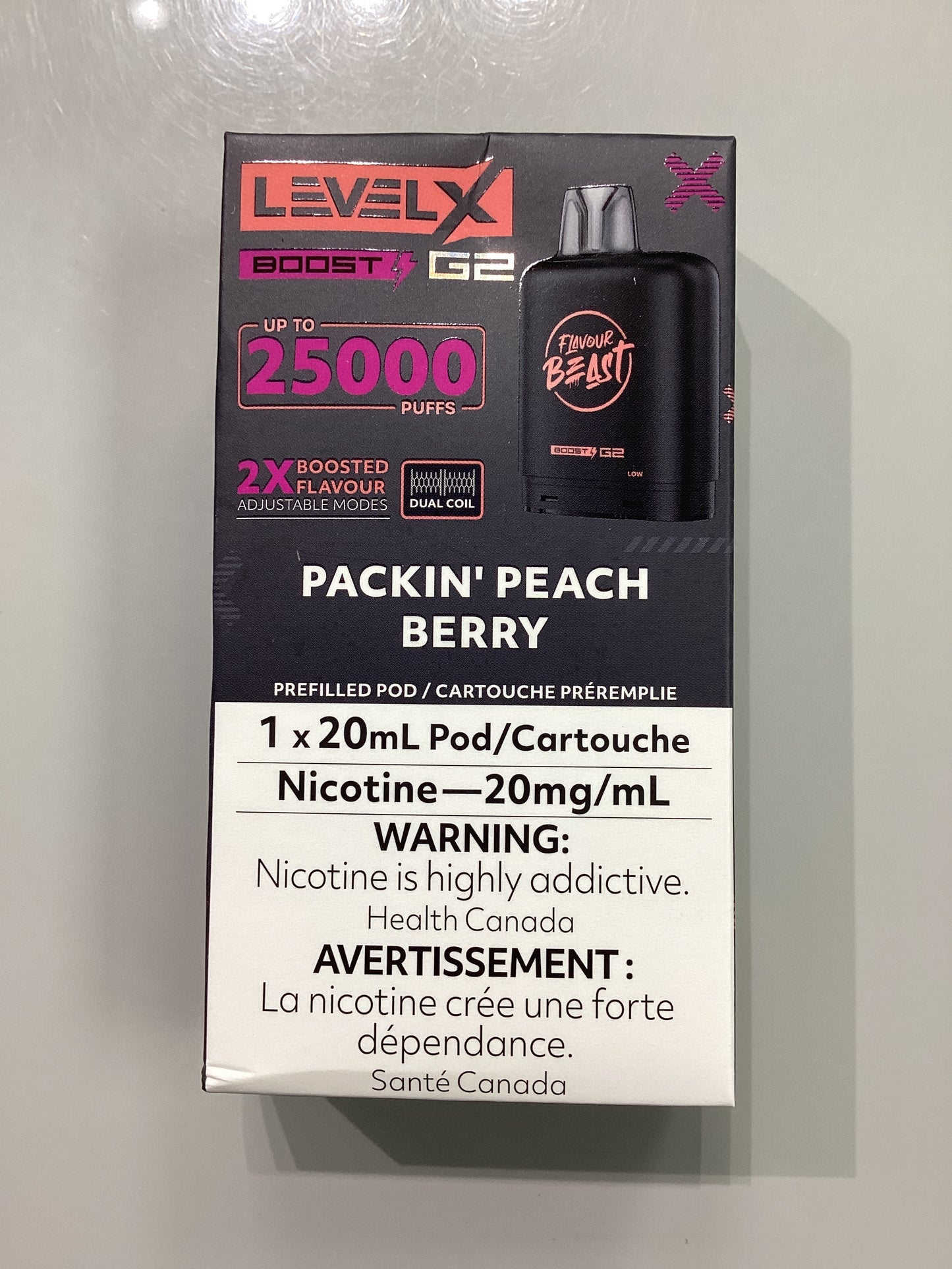 Flavour Beast Level X Pod 25K Packing Peach Berry