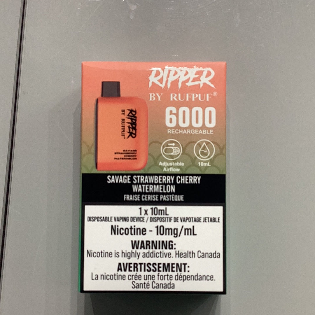 Ripper 6000 Savage Strawberry Cherry Watermelon 10ml 10mg