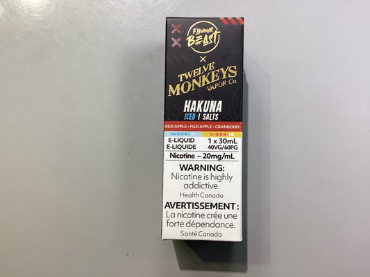 Flavour Beast 12 Monkey’s Hakuna Iced Salts E-Liquid 30ml/20mg