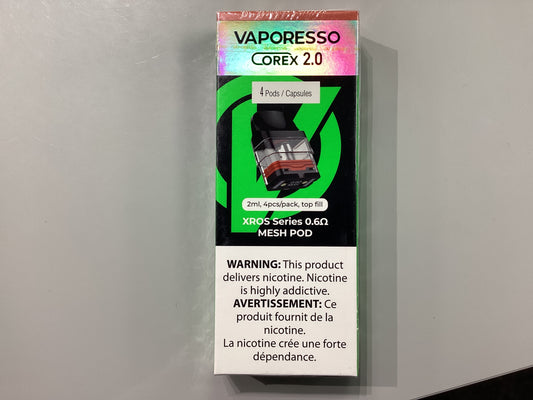 VAPORESSO Corex 2.0 XROS Series 2ml, 4pcs - 0.6ohm Mesh pods