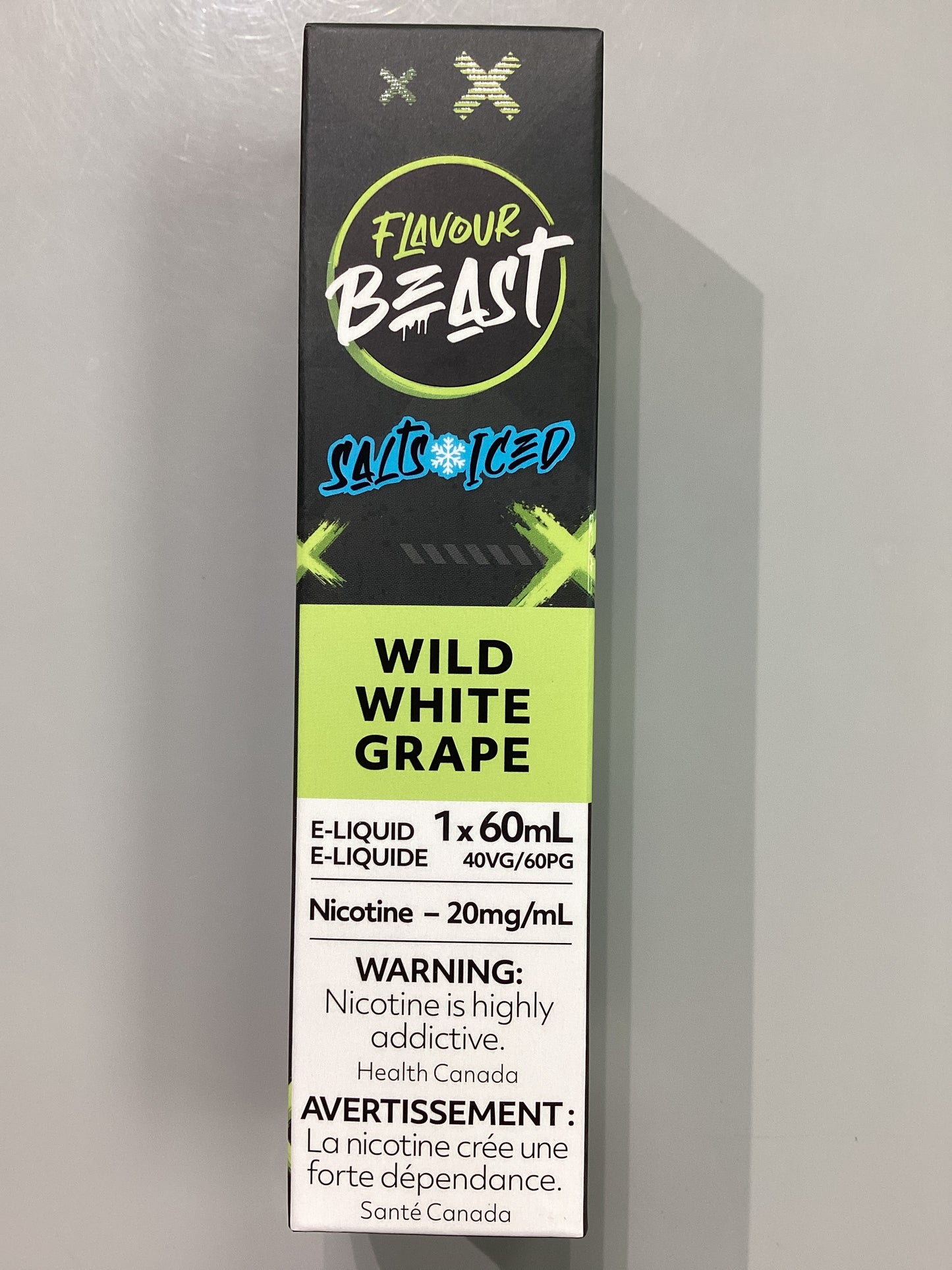 Flavour Beast Wild White Grape Ice Salts E-Liquid 60ml/20mg