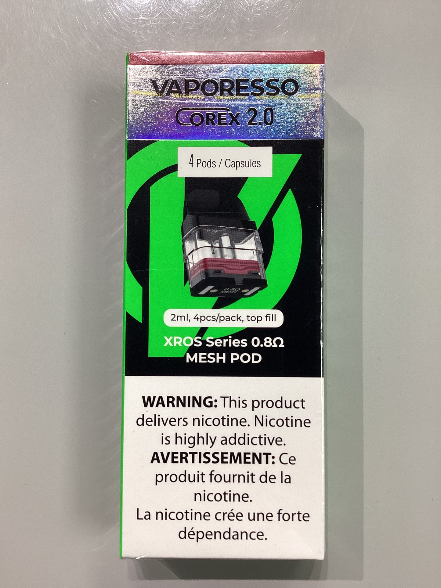 VAPORESSO Corex 2.0 XROS Series 2ml, 4pcs - 0.8ohm Mesh pods