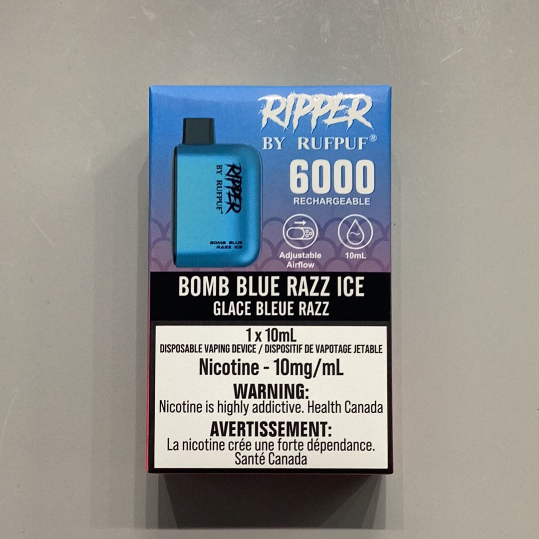 Ripper 6000 Bomb Blue Razz Ice 10mg