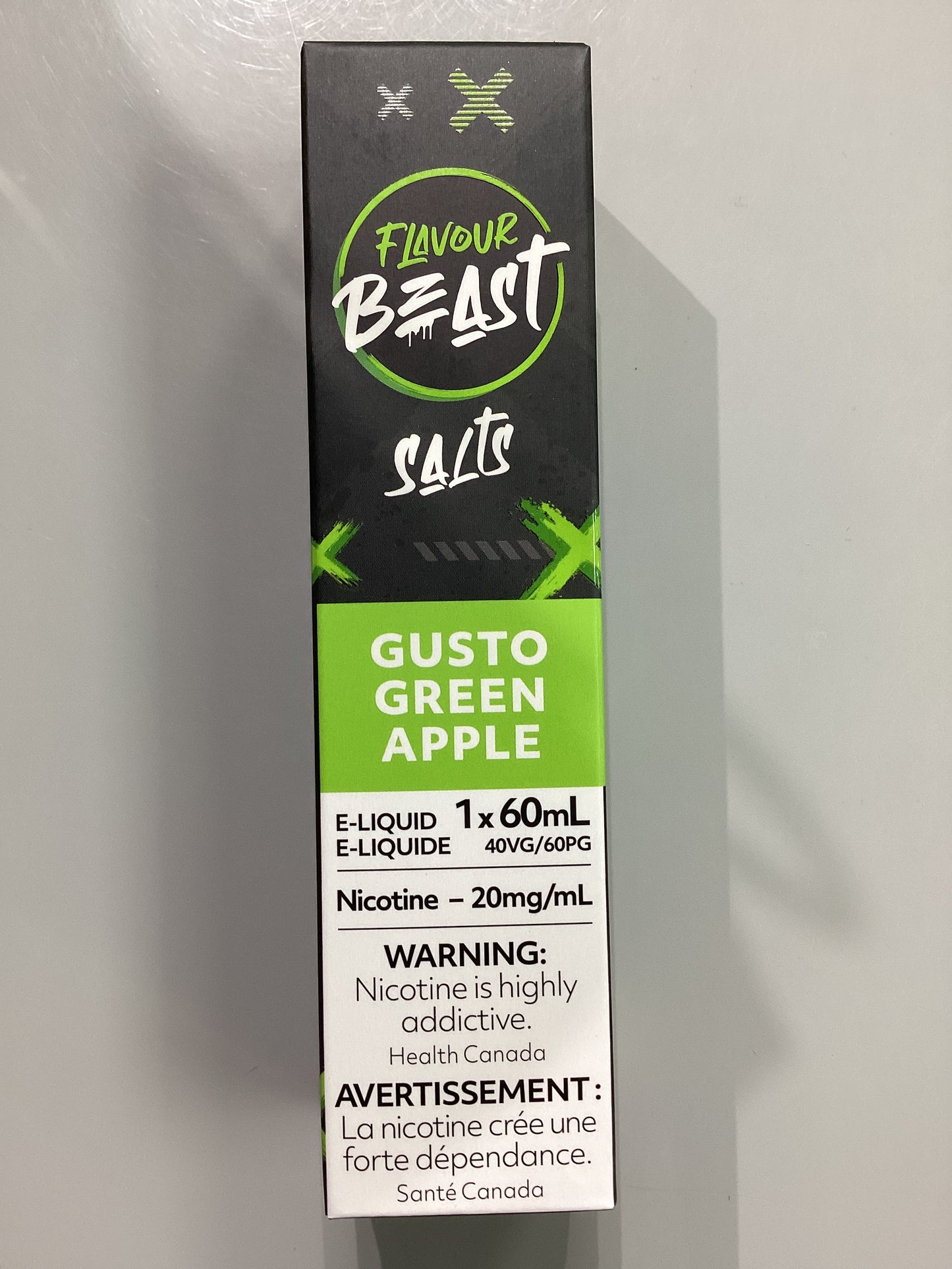 Flavour Beast Gusto Green Apple  Salts E-Liquid 60ml/20mg