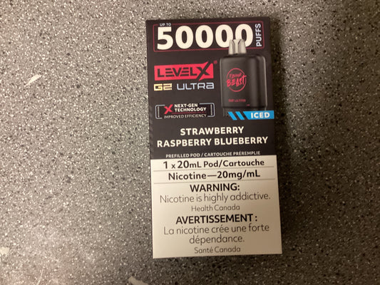 FB level X Ultra G2 Pod Strawberry Raspberry Blueberry Iced