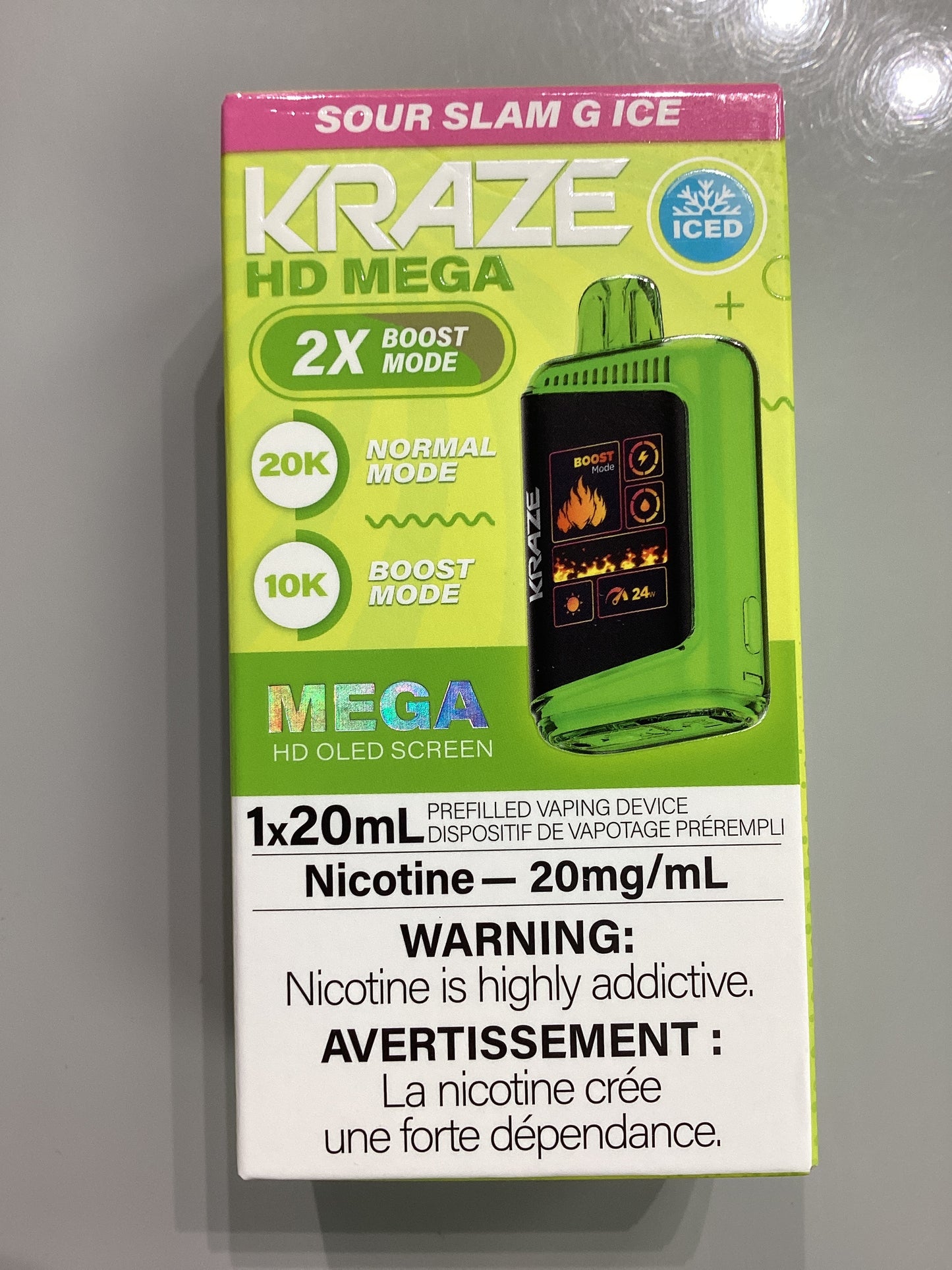 Kraze HD Mega 20K Sour Slam G Ice