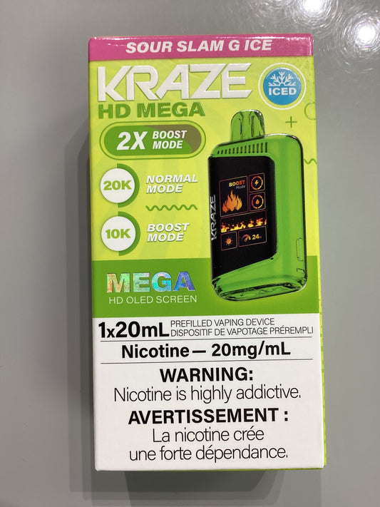 Kraze HD Mega 20K Sour Slam G Ice