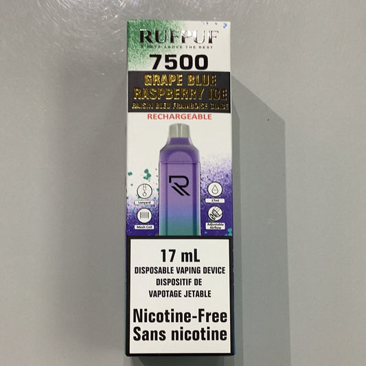 Rufpuf 7500 Grape Blue Raspberry Ice Nic Free