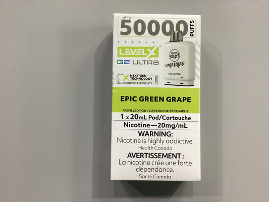 Level x unleashed pods 50k Epic Green Grape