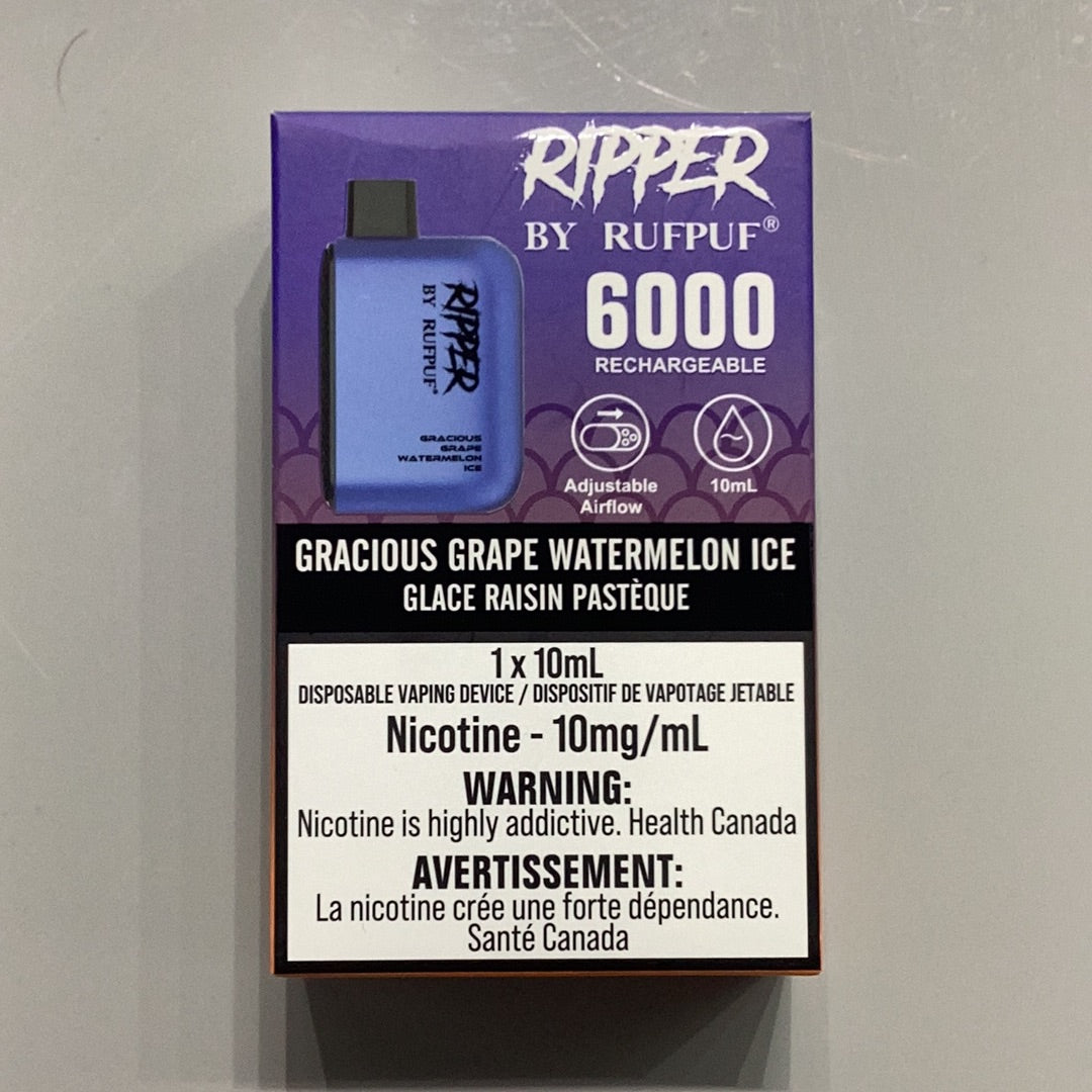 Ripper 6000 Gracious Grape Watermelon Ice 10mg