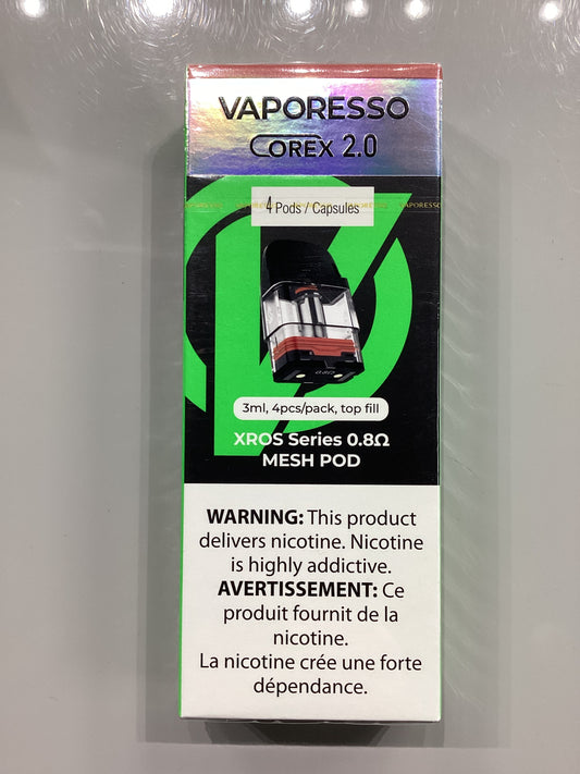 VAPORESSO Corex 2.0 XROS Series 3ml, 4pcs - 0.8ohm Mesh pods