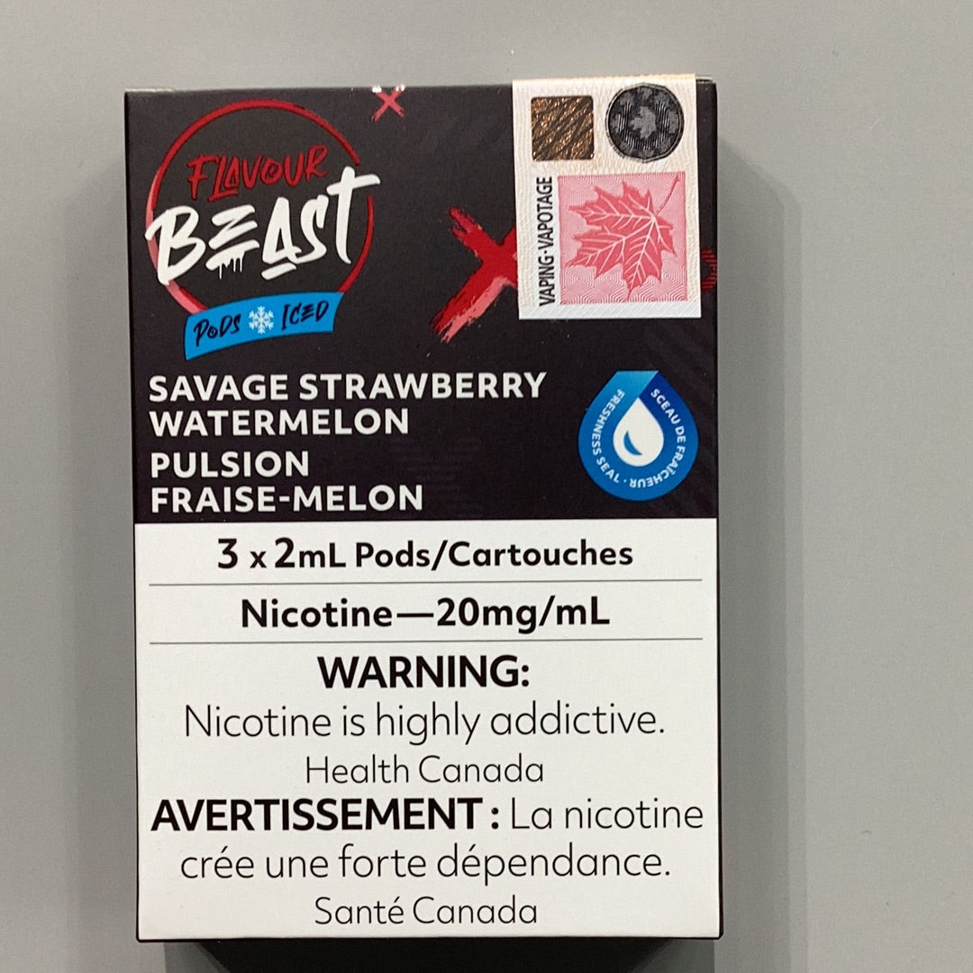 Flavour Beast Pod Iced Savage Strawberry Watermelon (3x2ml)