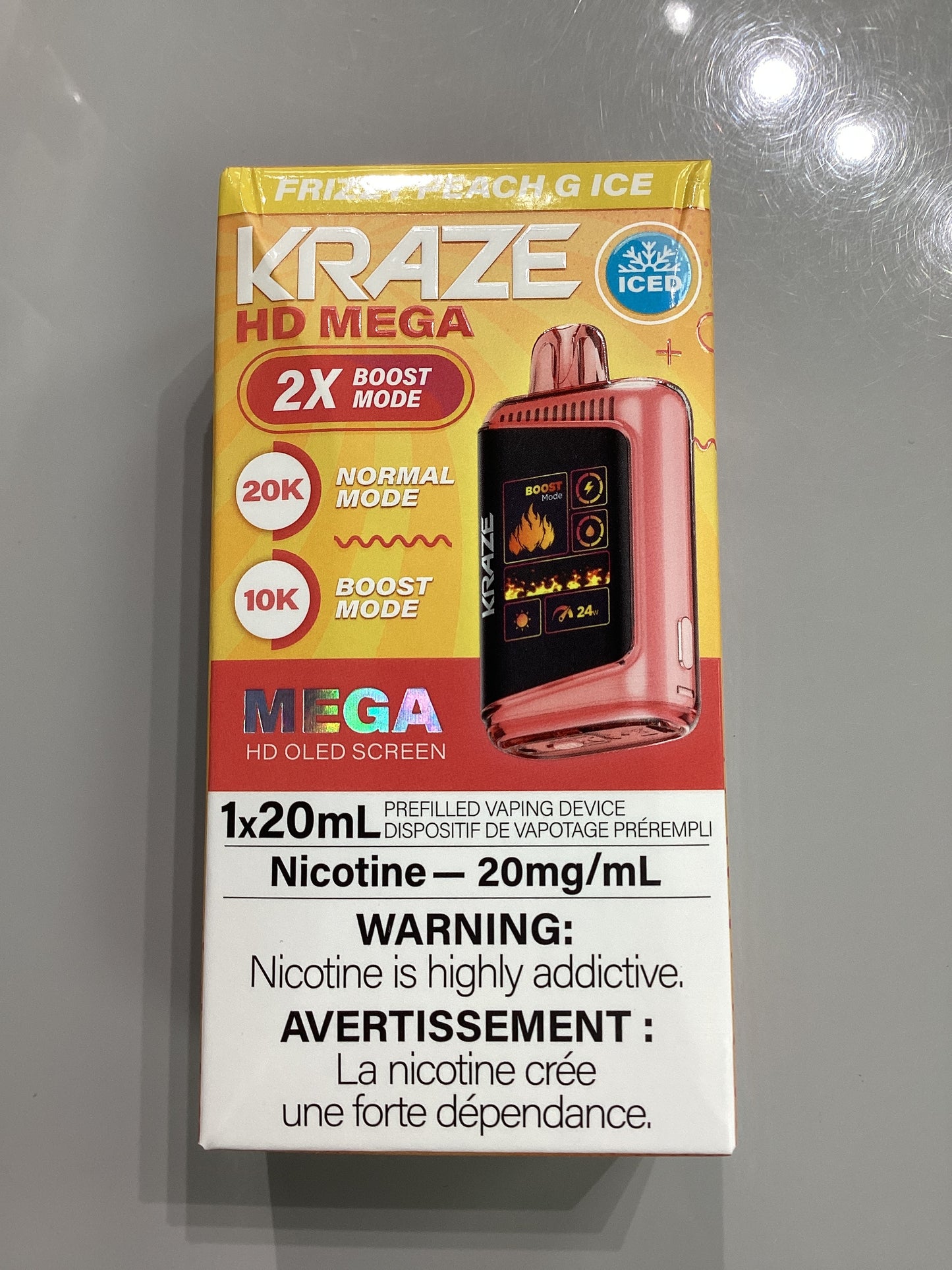 Kraze HD Mega 20K Frizzy Peach Ice