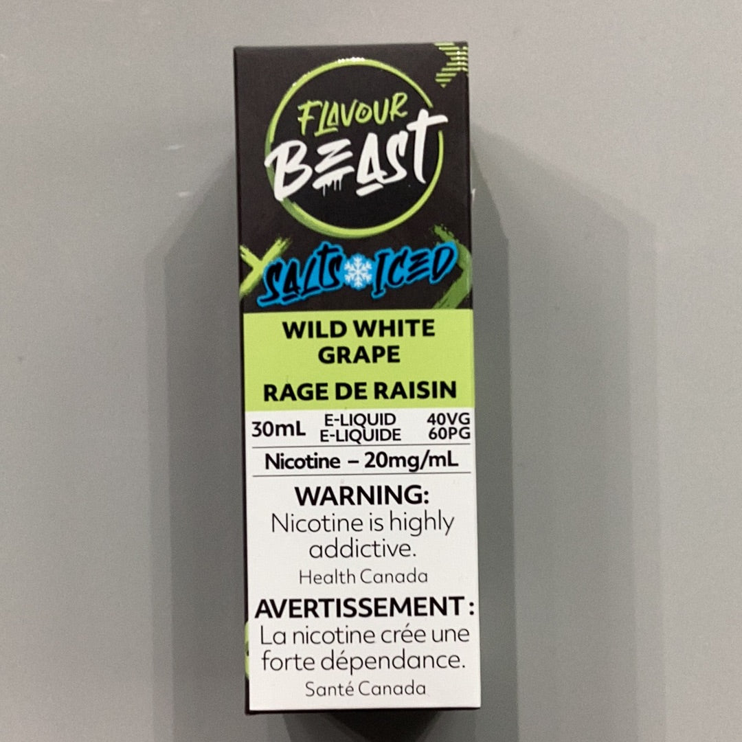 Flavour Beast Wild White Grape Iced Salts E-Liquid 30ml/20mg