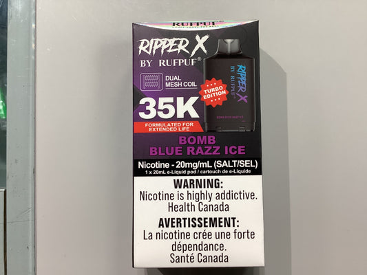 Ripper X 35k Bomb Blue Razz Ice Pod