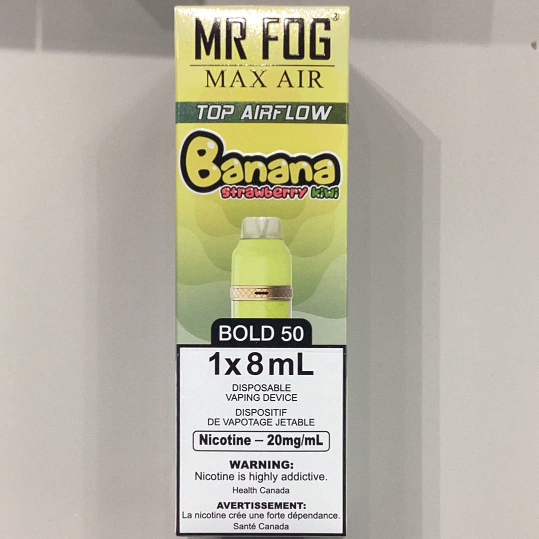 Mr. Fog Max Air Banana Strawberry Kiwi 2500 Bold 50