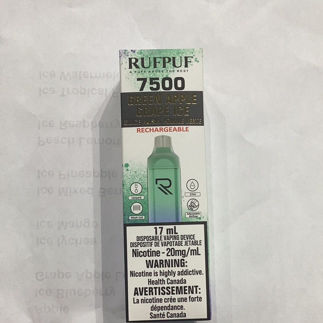 Rufpuf 7500 Green Apple Grape Ice 17ml