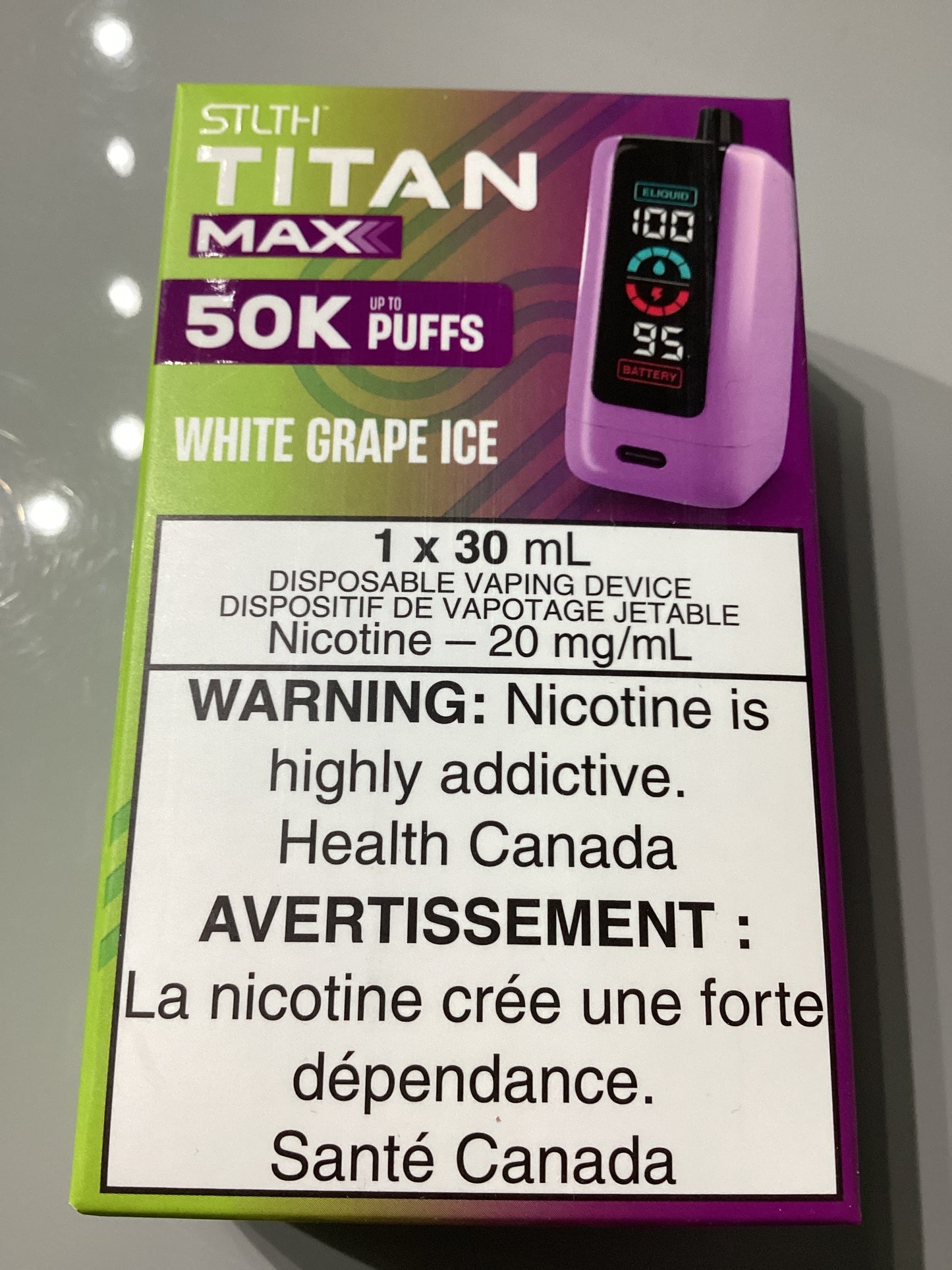 STLTH TITAN MAX 50K White Grape Ice