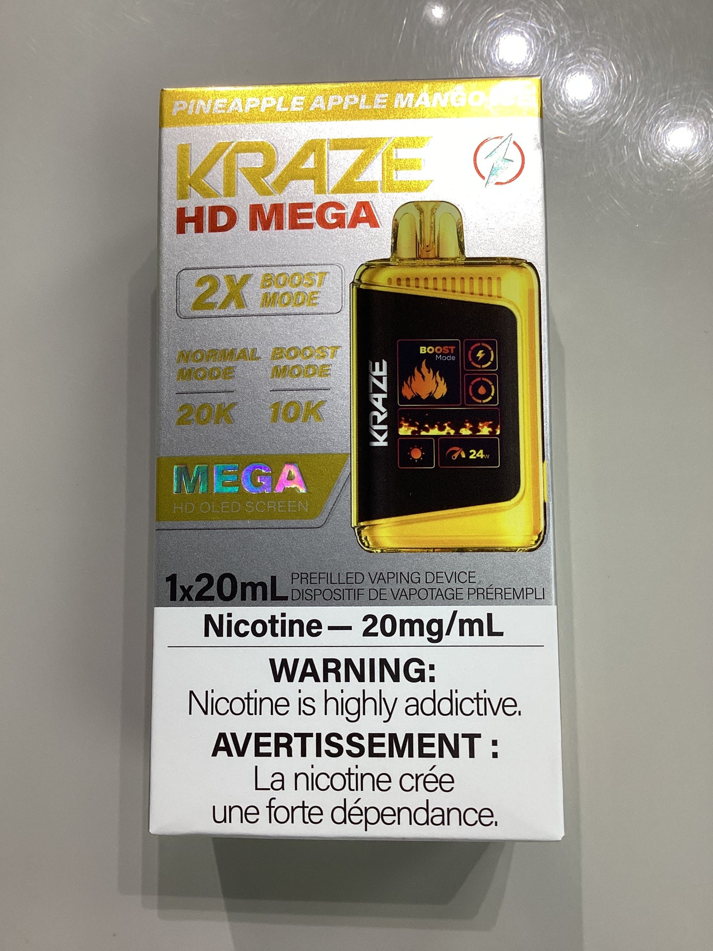 Kraze HD Mega 20K Pineapple Apple Mango Ice